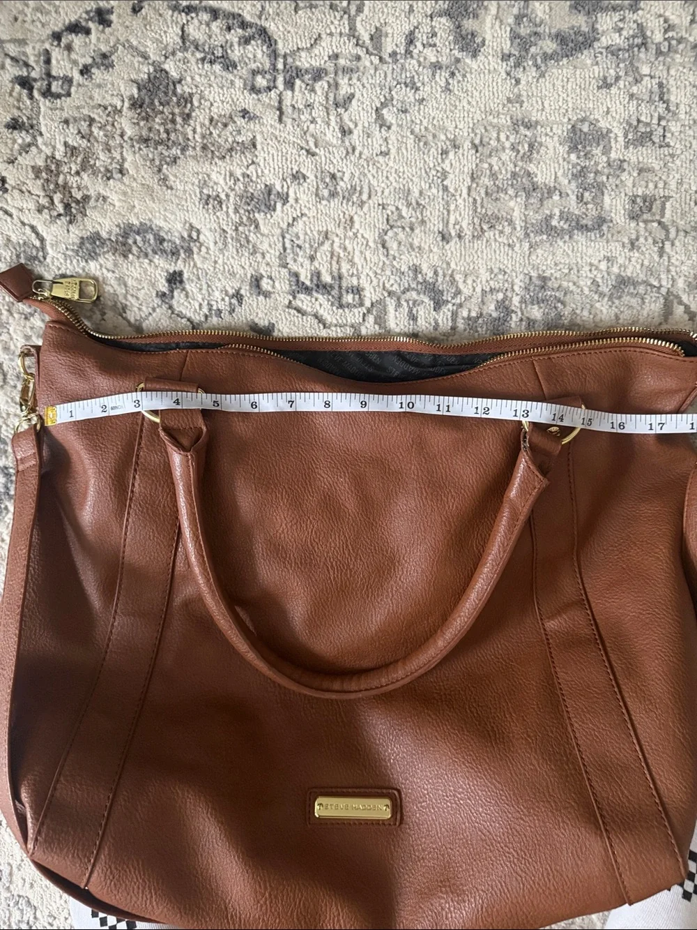 Steve Madden Brown Faux Leather Slouch Bag